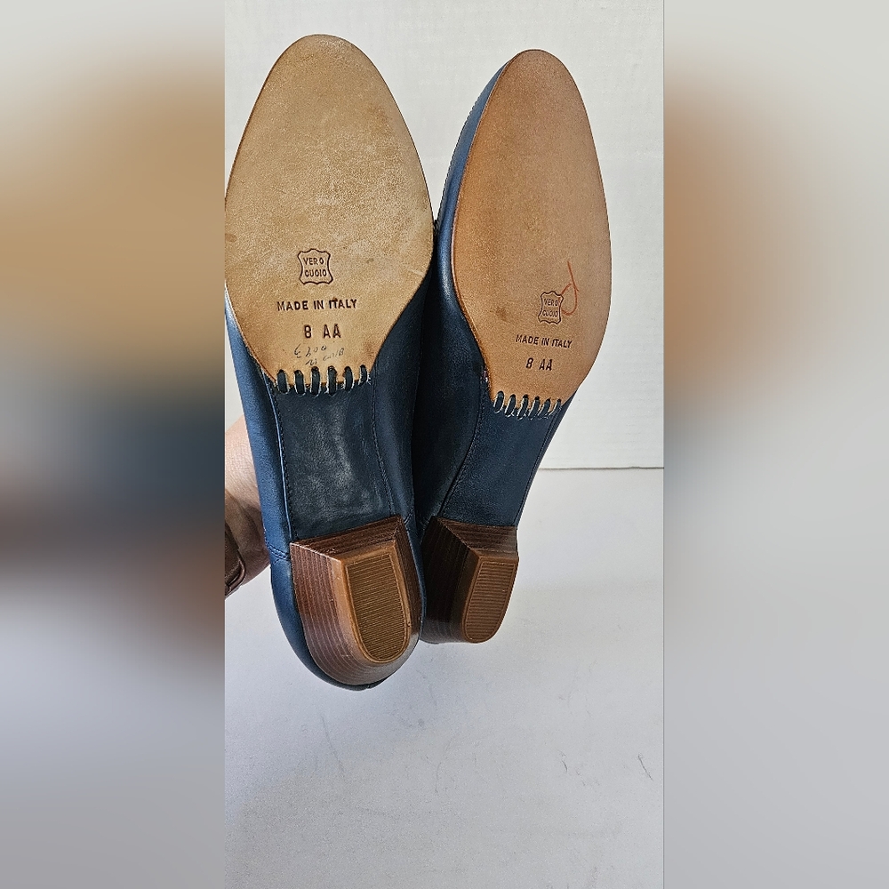 Amalfi Dynamo Womens Italian Leather Heeled Loafer Size 8N - Picture 8 of 9